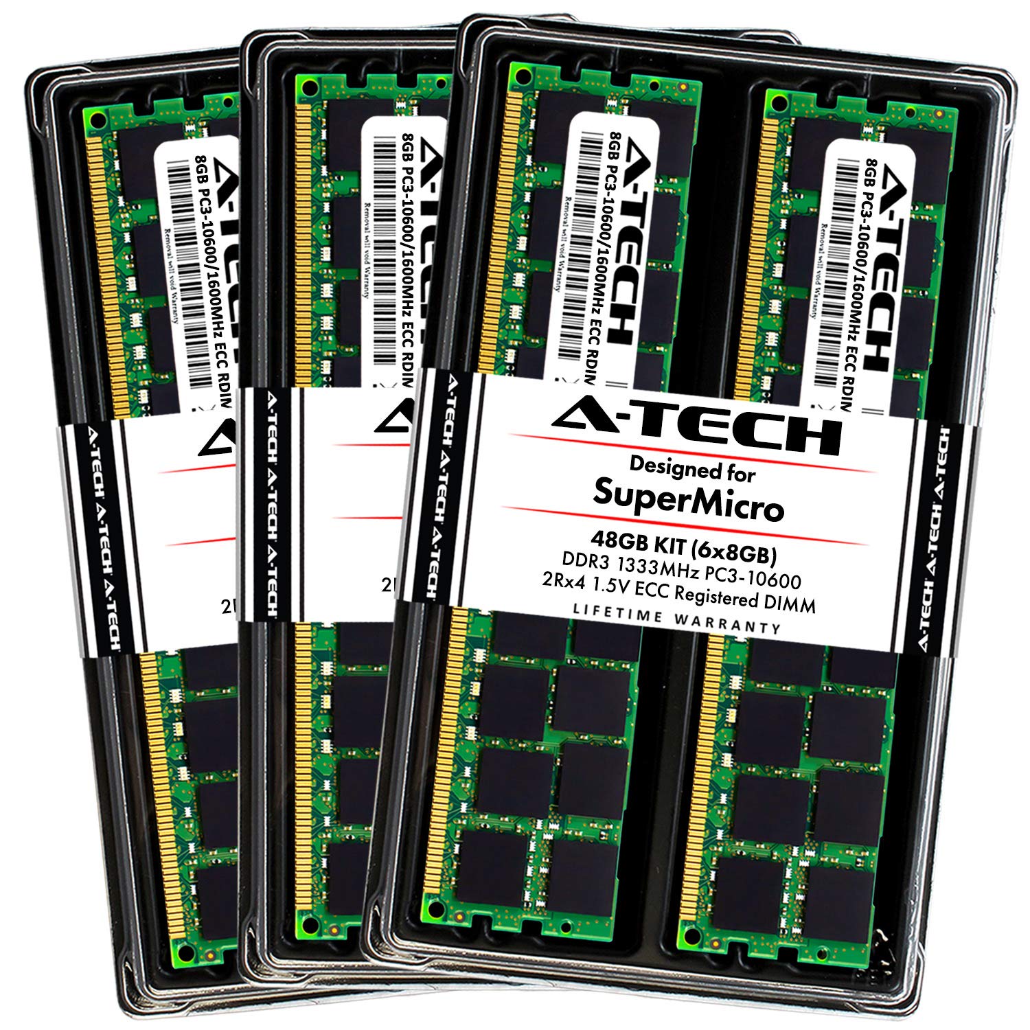 A-Tech 48GB (6 x 8GB) DDR3 1333MHz ECC RDIMM Memory Kit for
